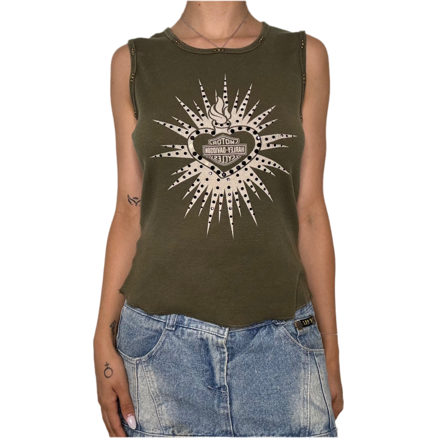 Harley Davidson Flaming Heart Tank
