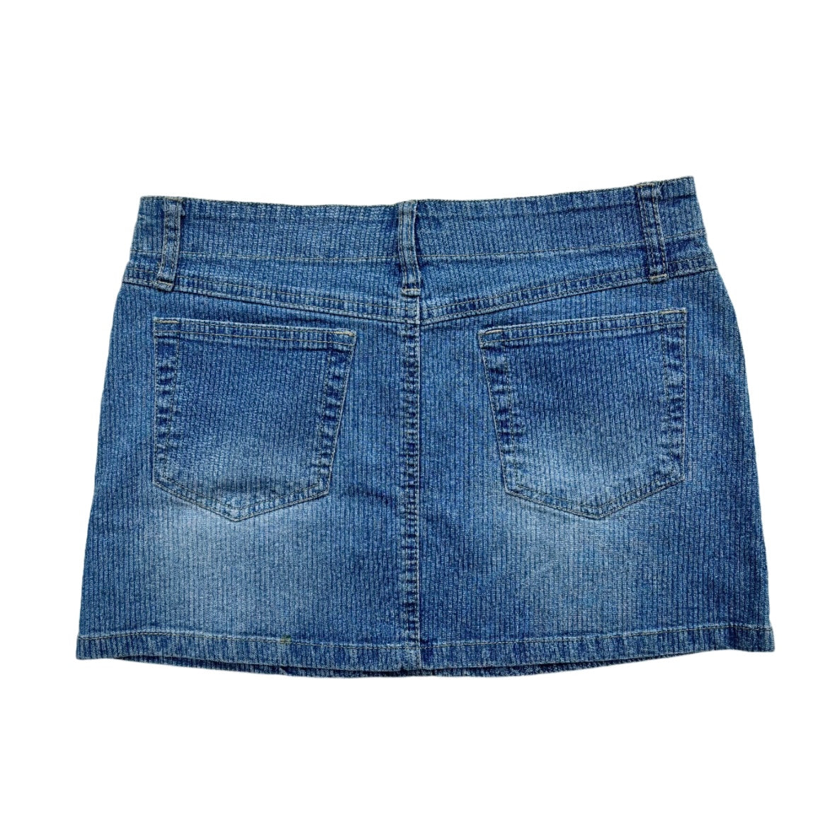 Ribbed Denim Mini Skirt