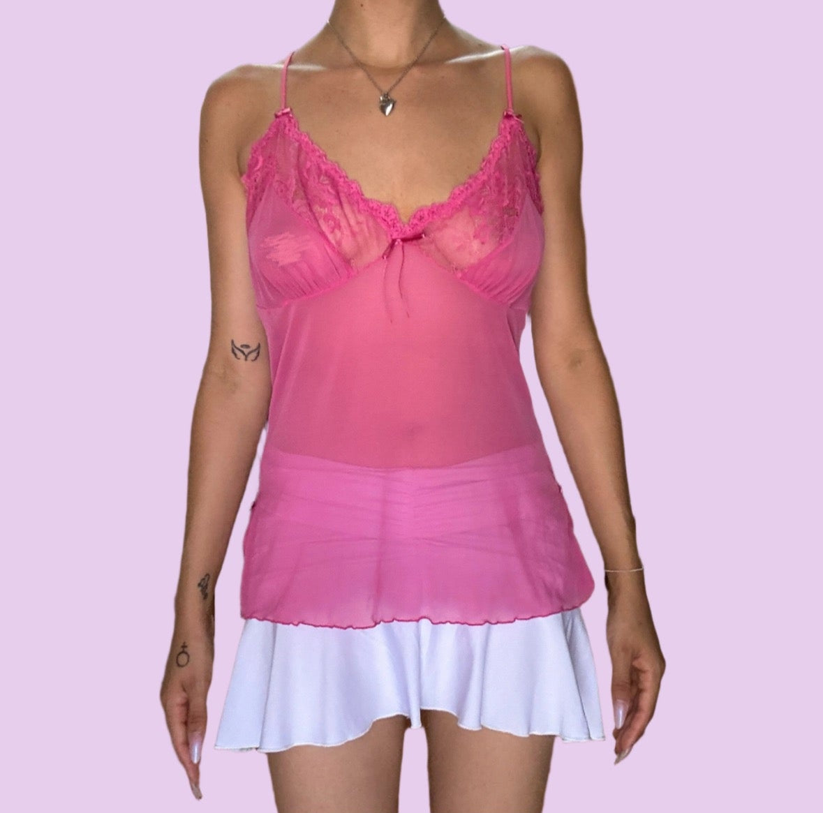 Strawberry Pink Lace Cami
