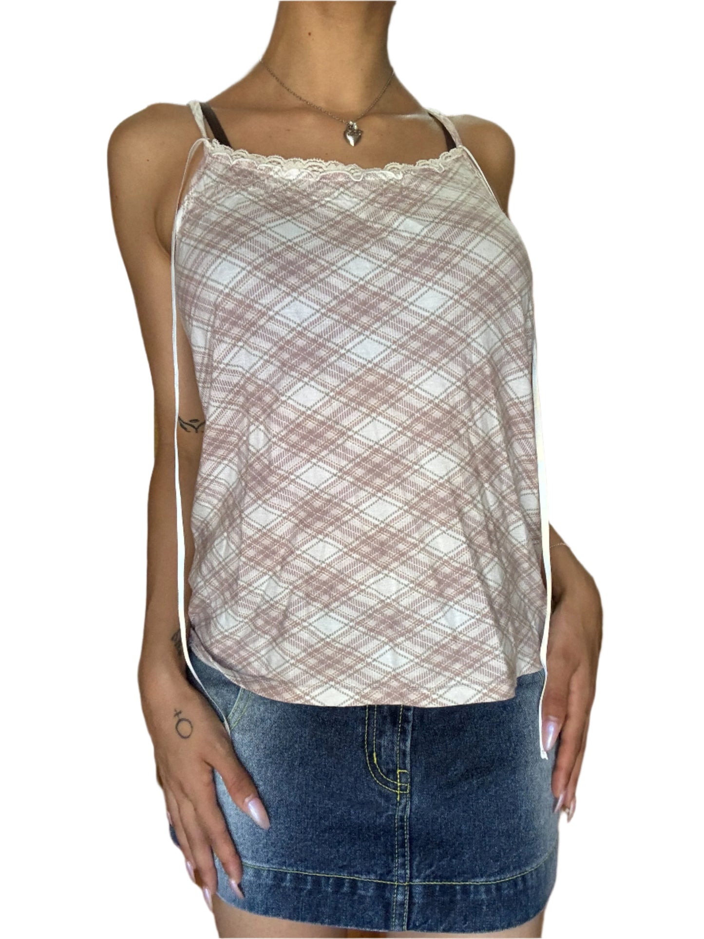 Teddy Plaid Bow Top