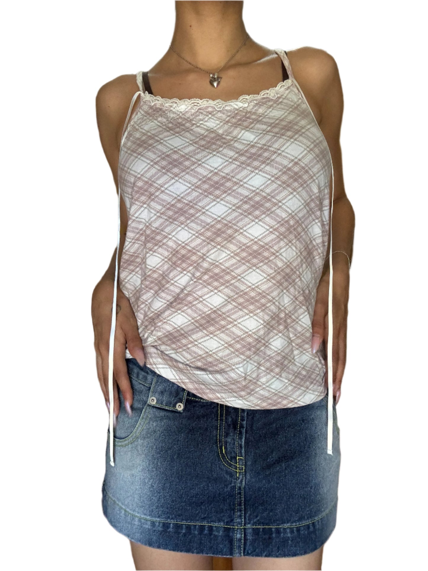Teddy Plaid Bow Top