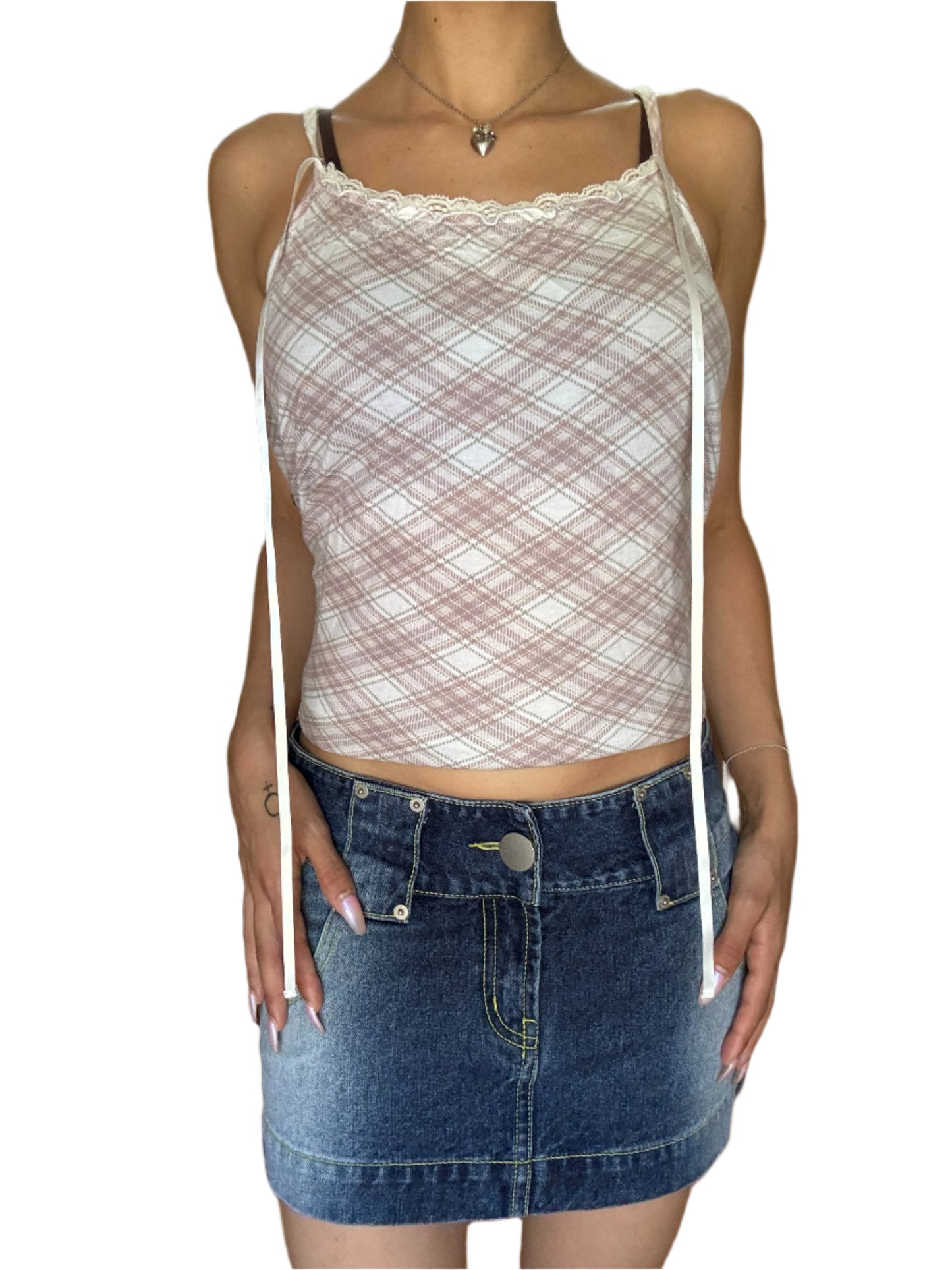 Teddy Plaid Bow Top