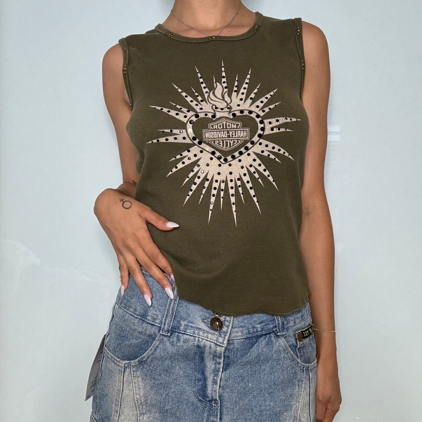 Harley Davidson Flaming Heart Tank