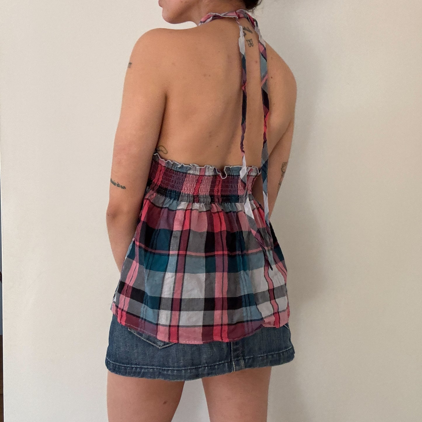 Tommy Girl Plaid Halter Top