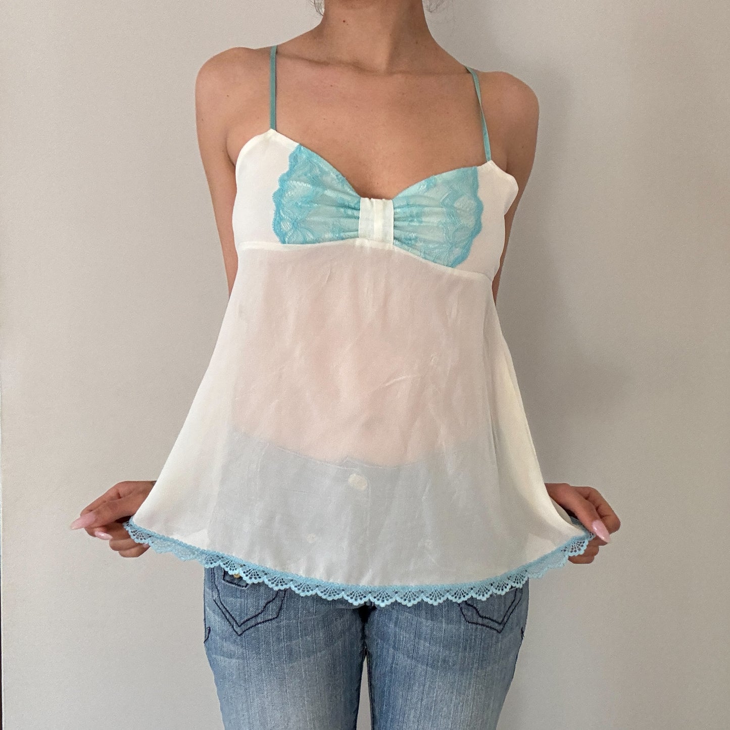 Snow Blue Lace Cami