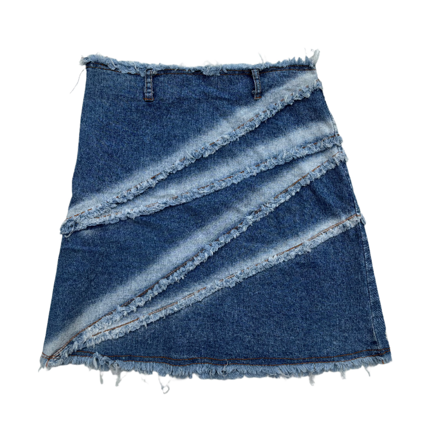 Y2K Bleach Frayed Skirt