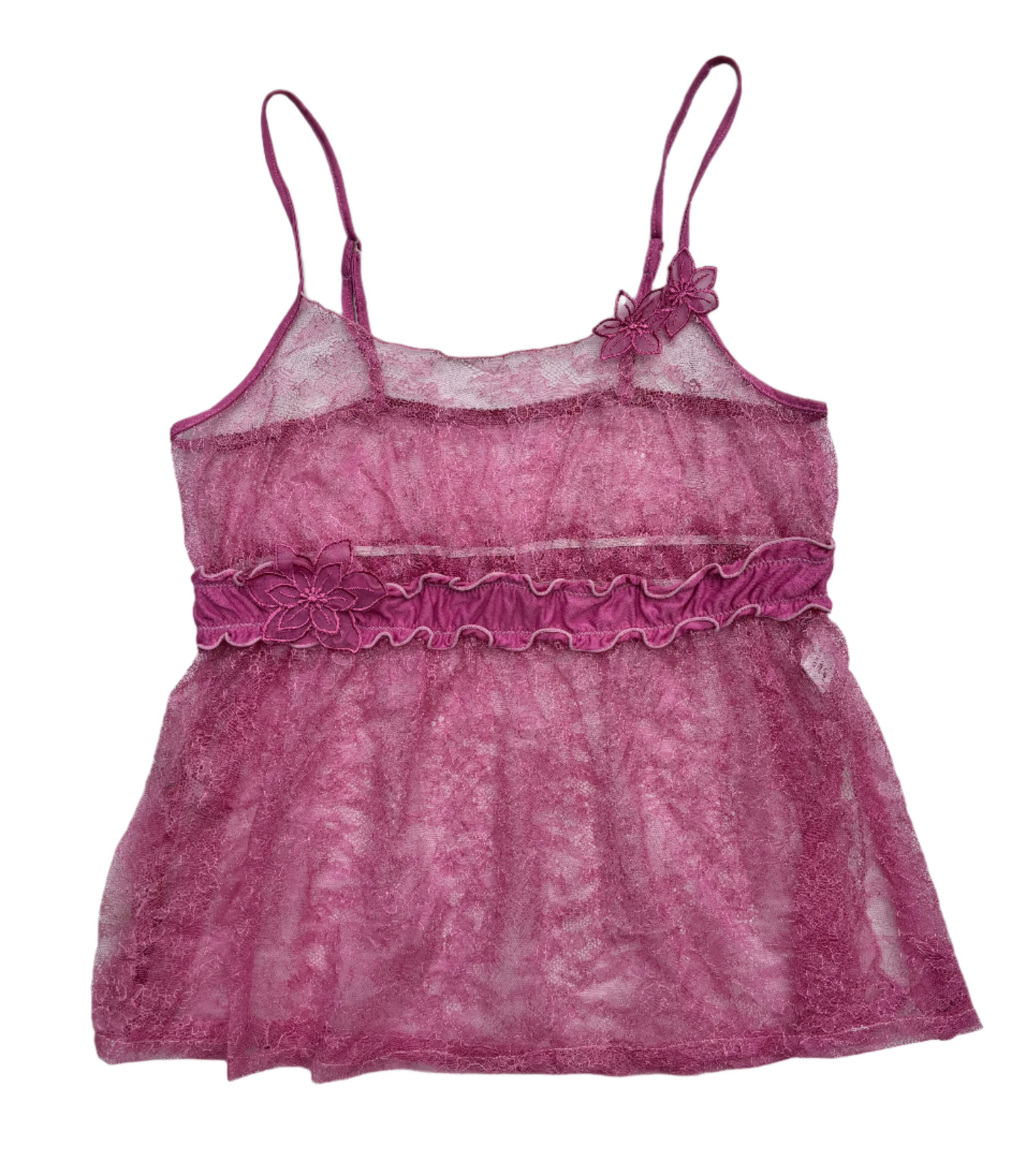 Fuchsia Lace Flower Cami