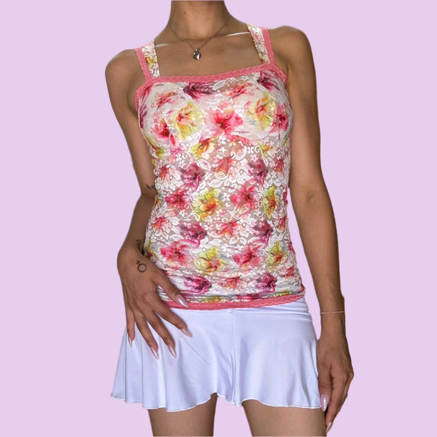 Sweet Pink Floral Bustier