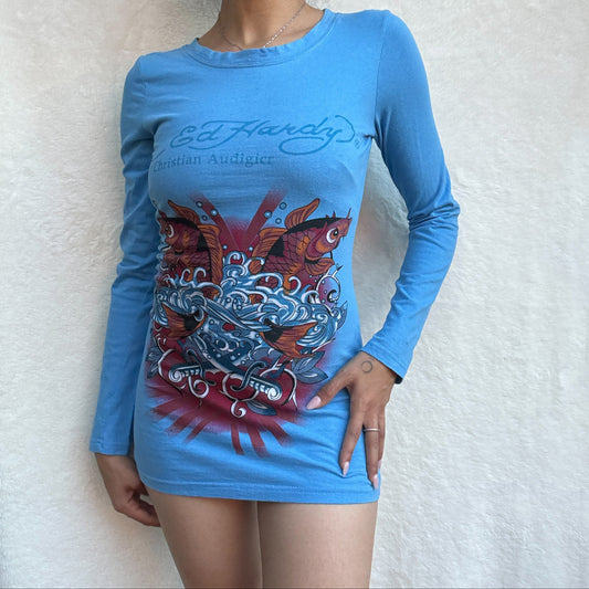 Ed Hardy Koi Long Sleeve Top