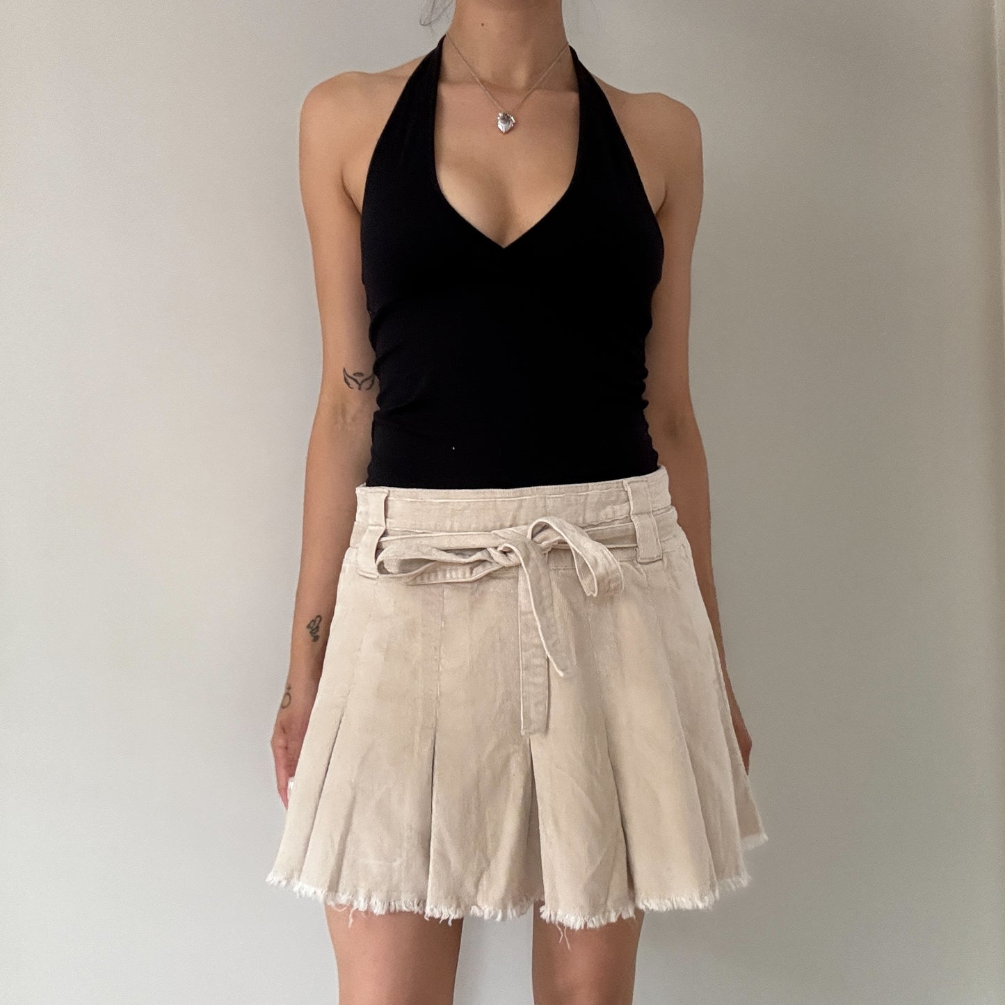 Corduroy Tie Up Mini Skirt