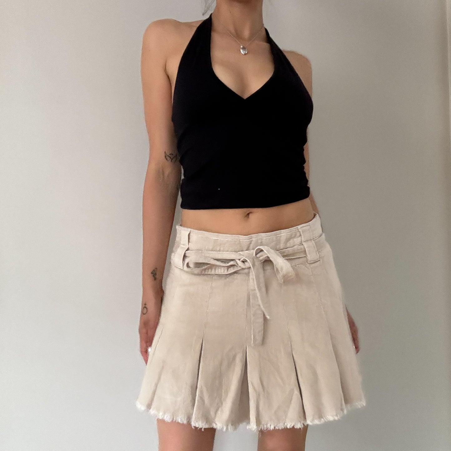 Corduroy Tie Up Mini Skirt