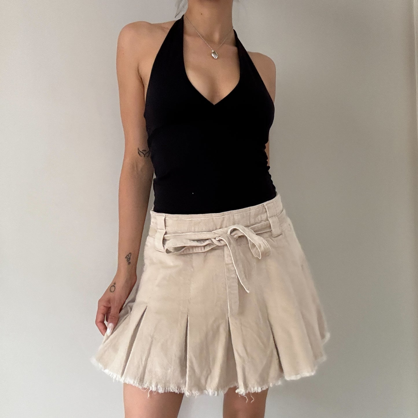 Corduroy Tie Up Mini Skirt