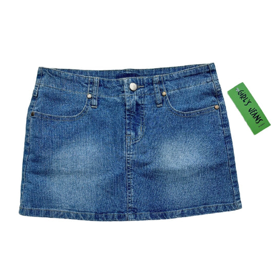 Ribbed Denim Mini Skirt