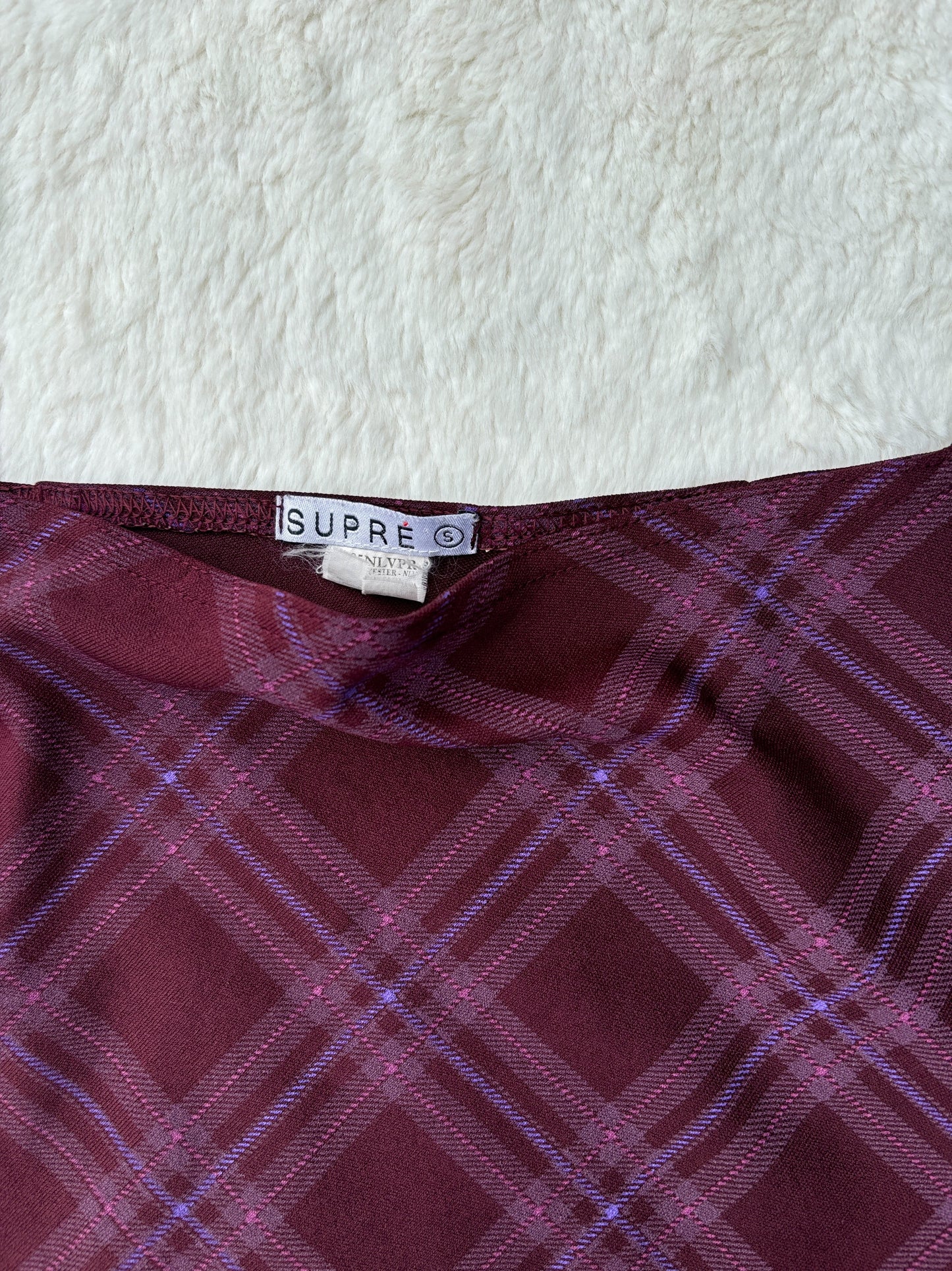 Purple Plaid Midi Skirt