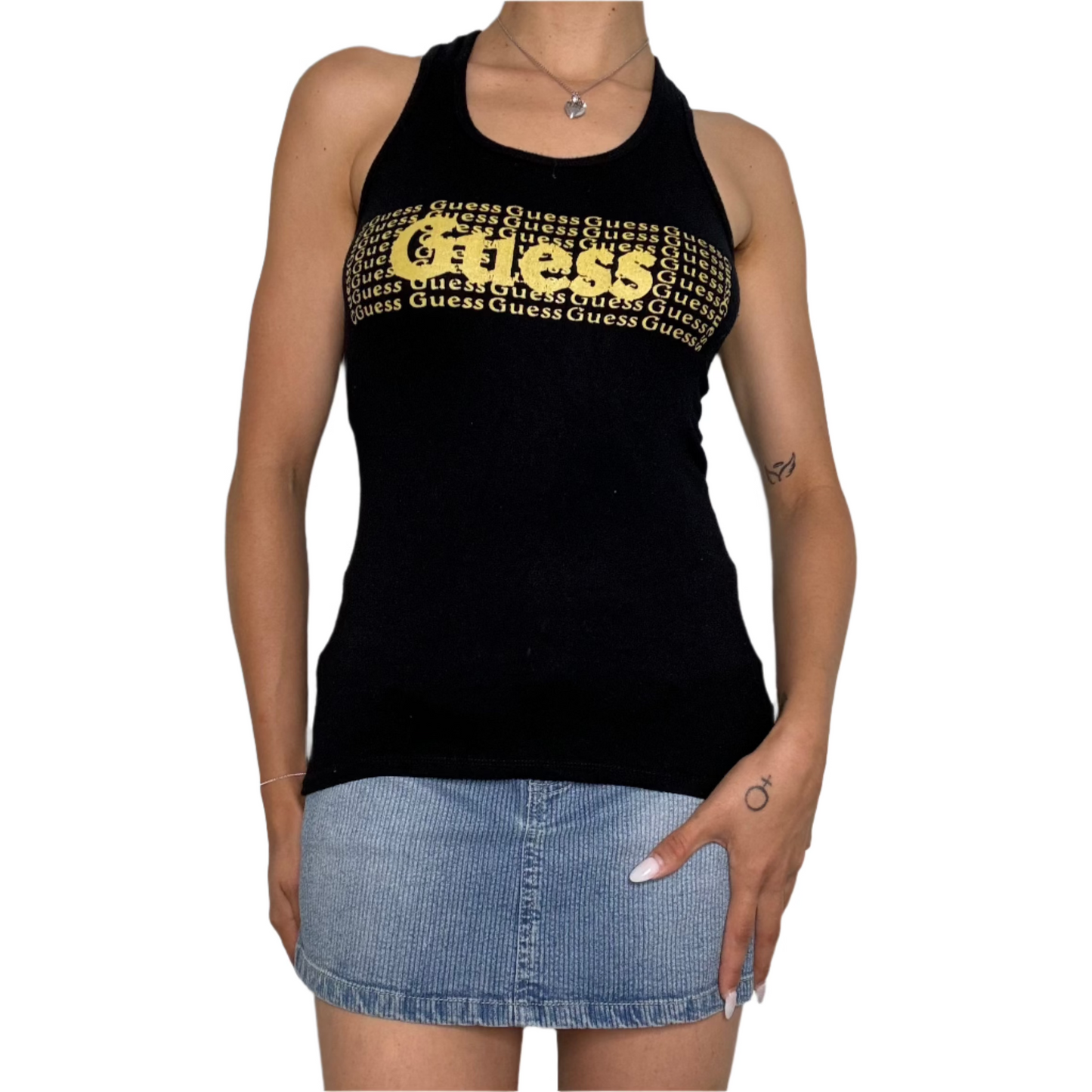 Y2K Guess Text Tank