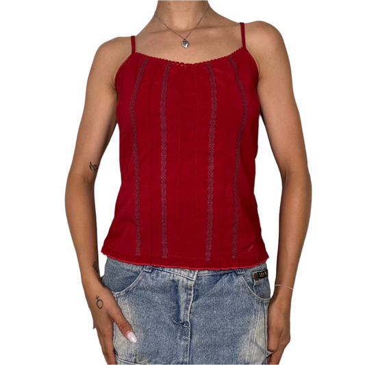 Red Lace Trim Bustier