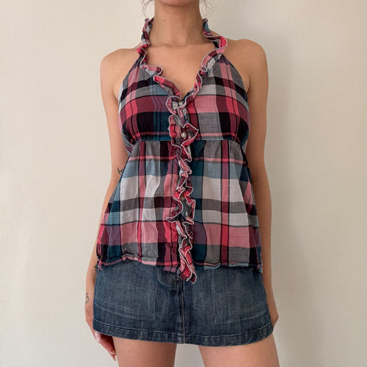 Tommy Girl Plaid Halter Top