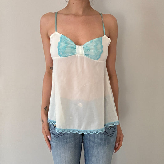 Snow Blue Lace Cami