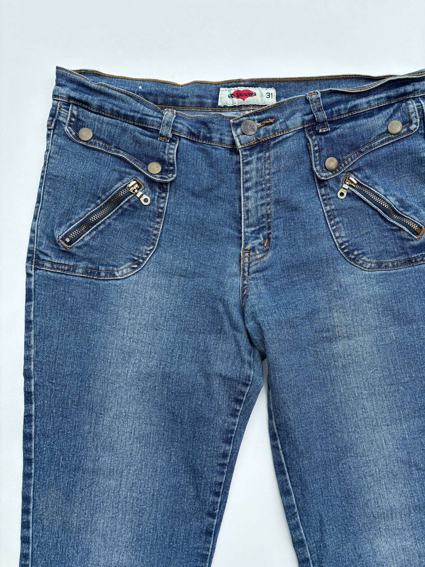 Y2K Zip Detail Jeans