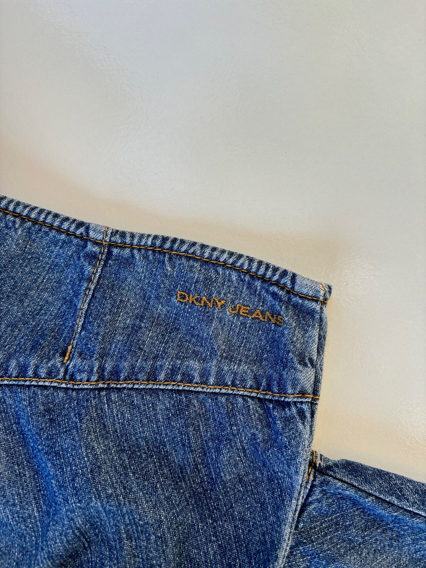 DKNY Ruffle Denim Skirt