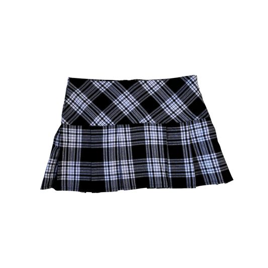 B&W Plaid Mini Skirt