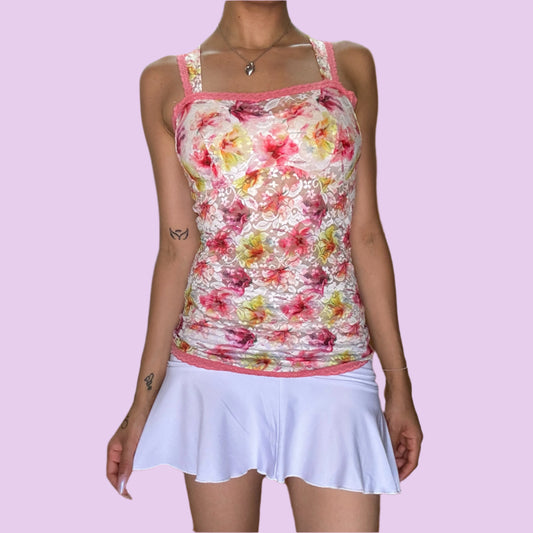Sweet Pink Floral Bustier