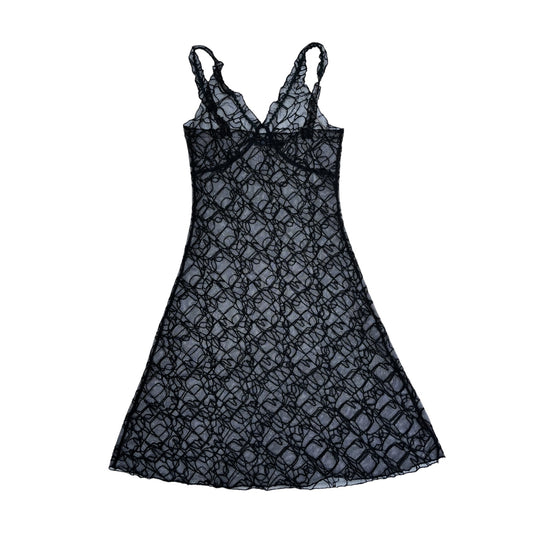 Black Mesh Lace Slip