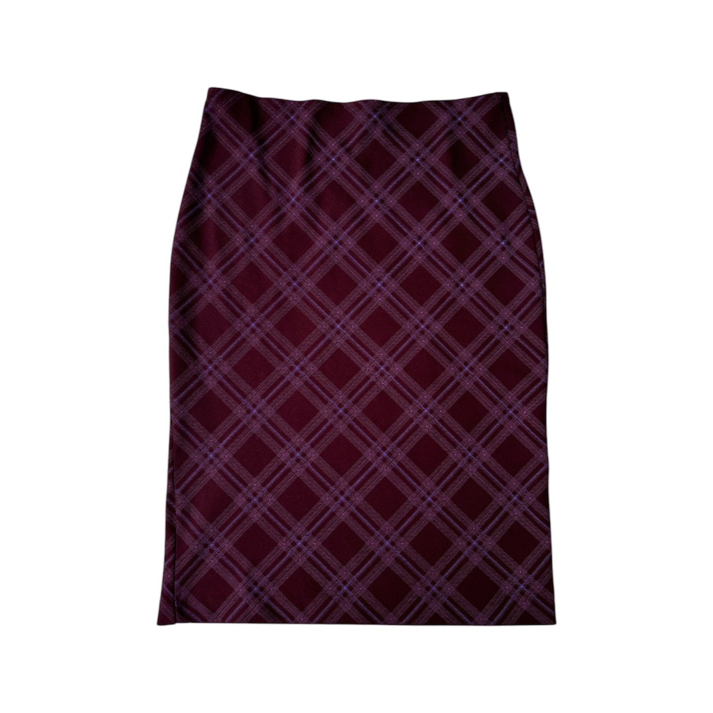 Purple Plaid Midi Skirt